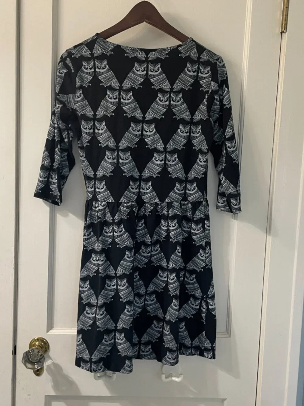 ASOS owl black and white dress. Size 8 3/4 Sleeves - Picture 4 of 6